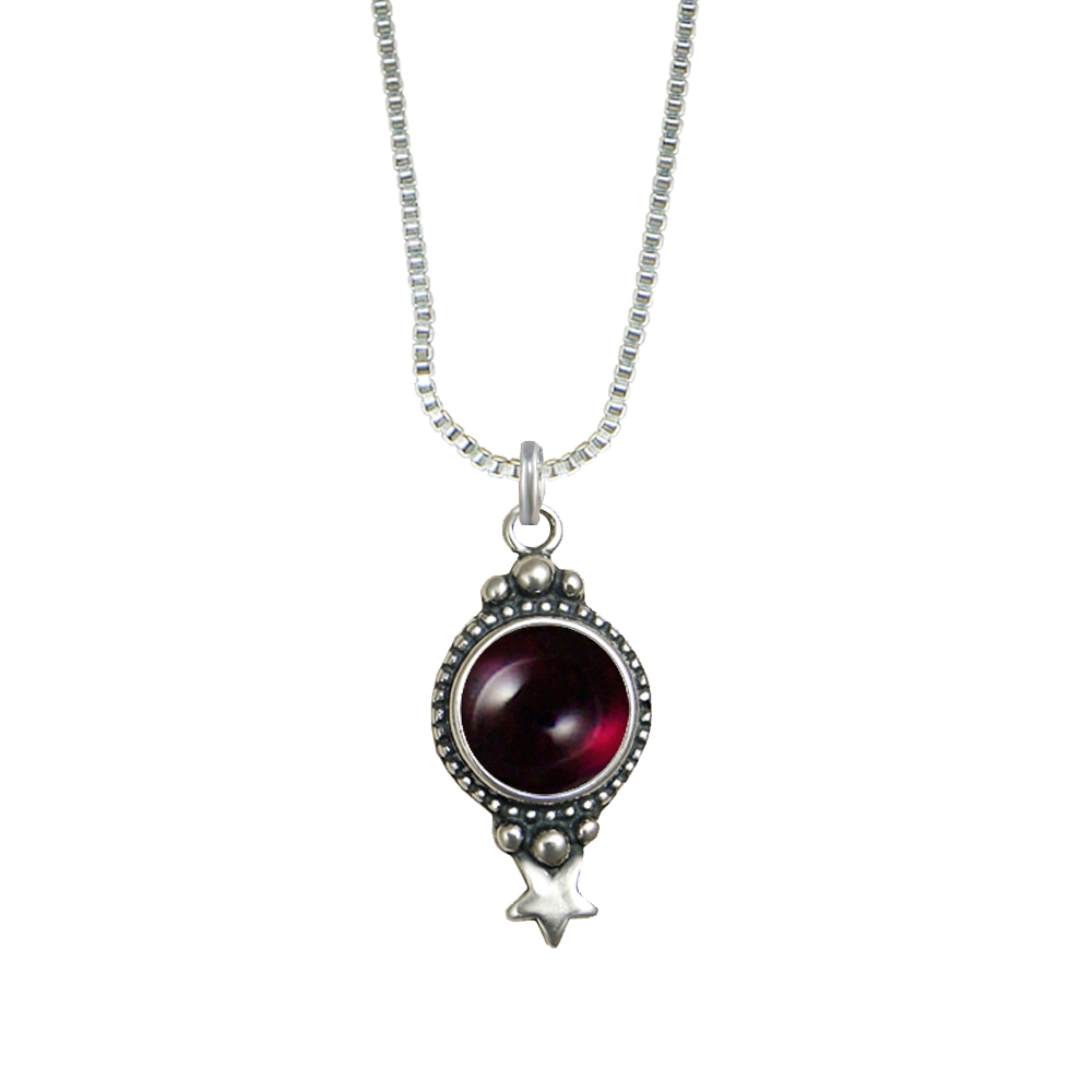 Sterling Silver Gemstone Necklace With Garnet